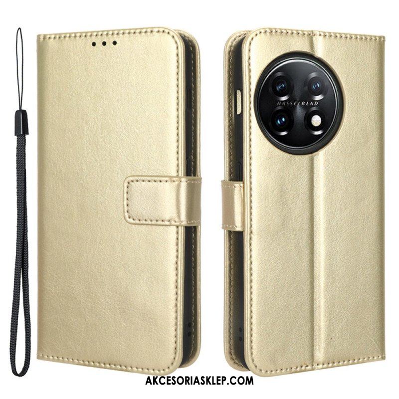 Etui Folio do OnePlus 11 5G Błyszcząca Sztuczna Skóra