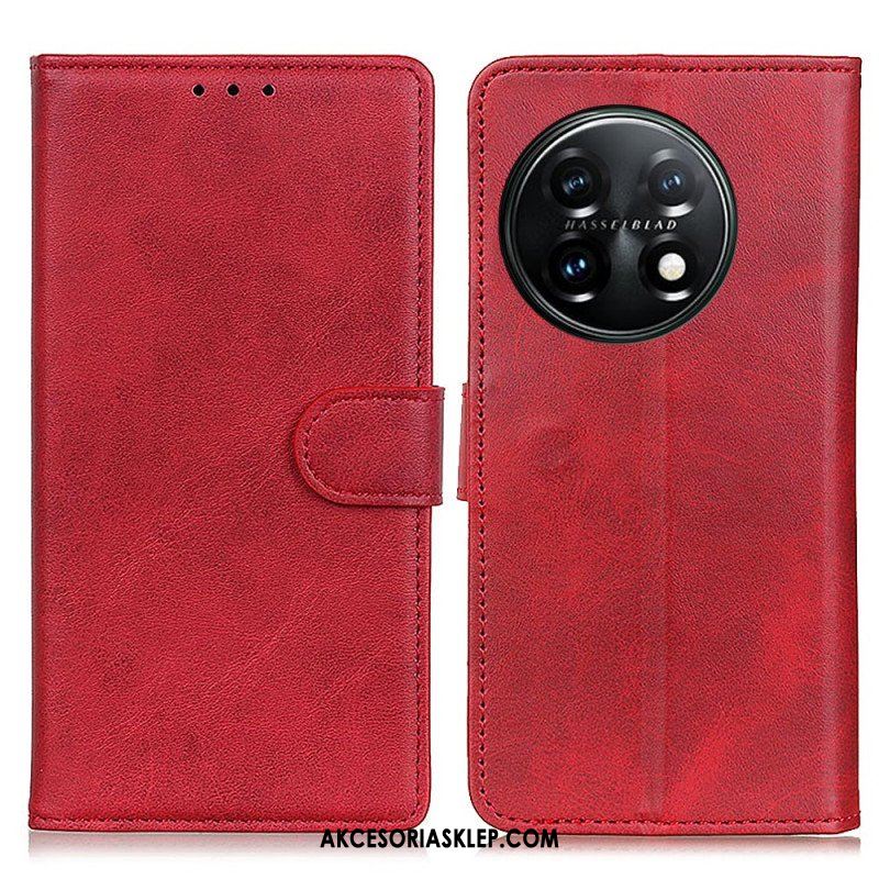 Etui Folio do OnePlus 11 5G Efekt Matowej Skóry W Stylu Retro