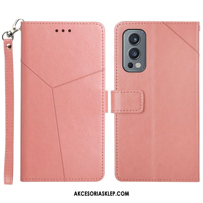 Etui Folio do OnePlus Nord 2 5G Stylowa Skórzana Konstrukcja Geo Y