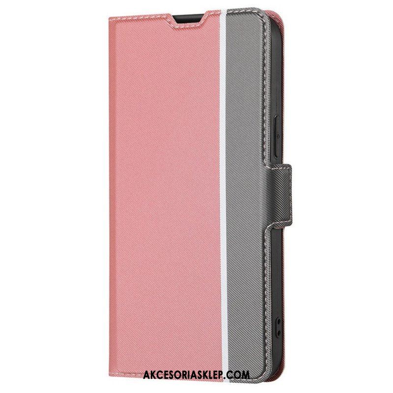 Etui Folio do OnePlus Nord 2T 5G Dwukolorowy Skórzany Styl