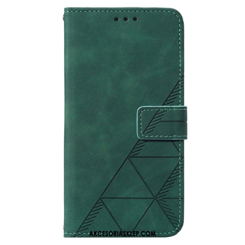 Etui Folio do OnePlus Nord 2T 5G Trójkąty Ze Smyczą