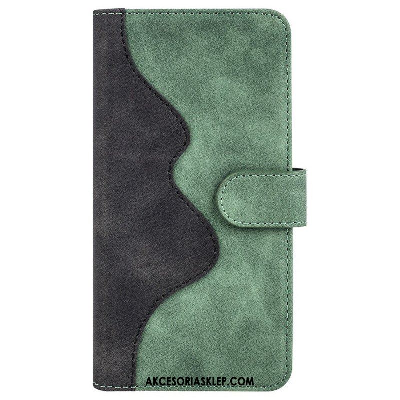 Etui Folio do OnePlus Nord CE 2 5G Dwukolorowa Sztuczna Skóra