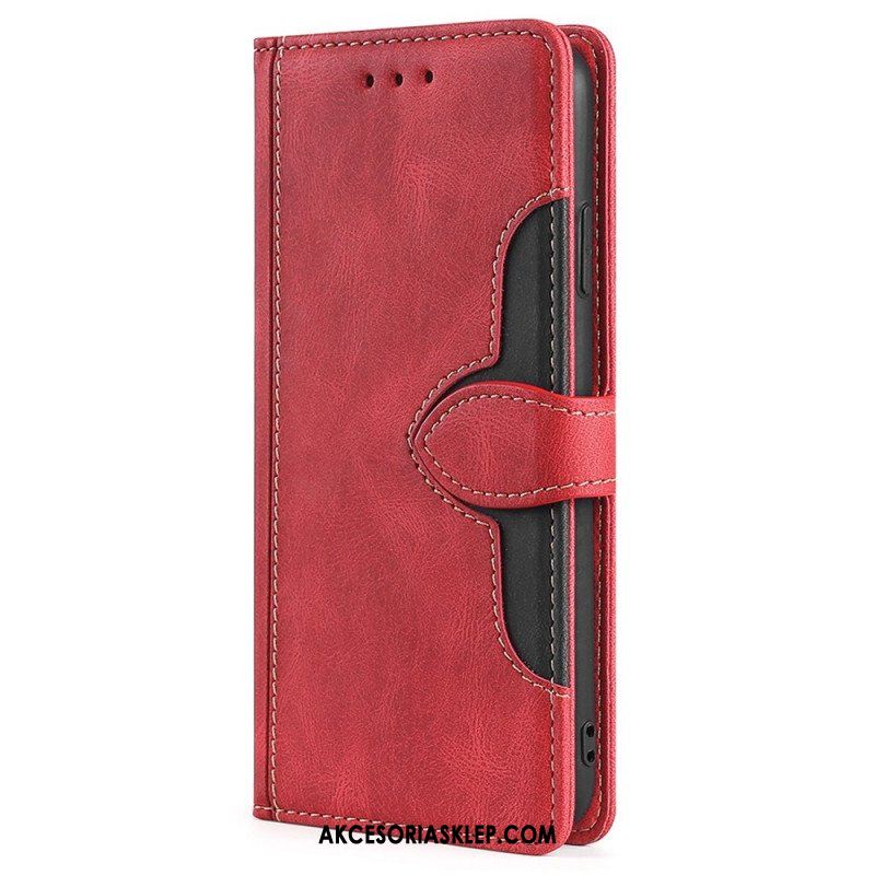 Etui Folio do OnePlus Nord CE 2 Lite 5G Stylowa Dwukolorowa Sztuczna Skóra