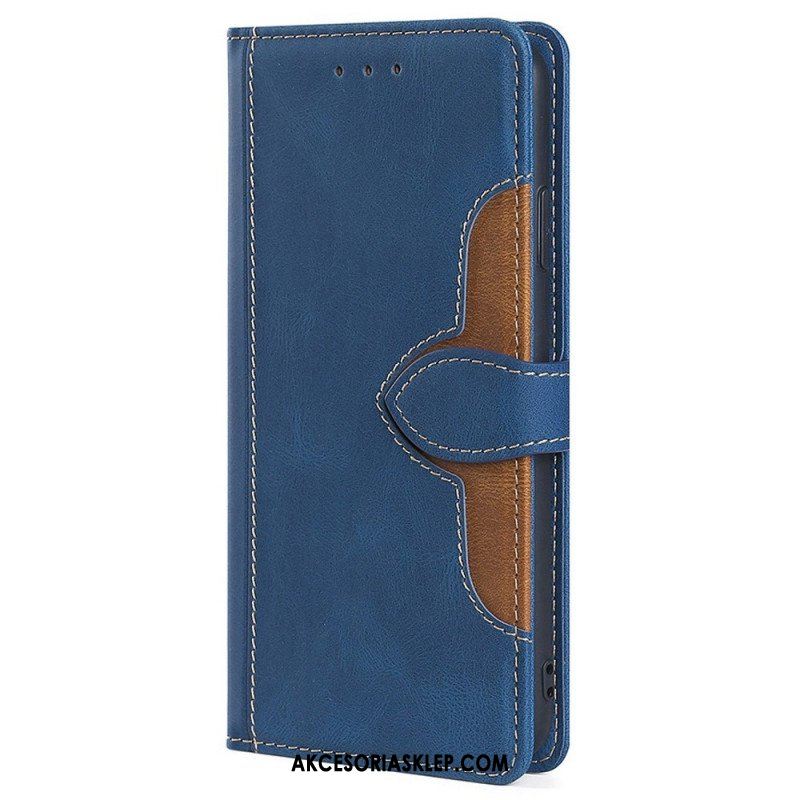Etui Folio do OnePlus Nord CE 2 Lite 5G Stylowa Dwukolorowa Sztuczna Skóra