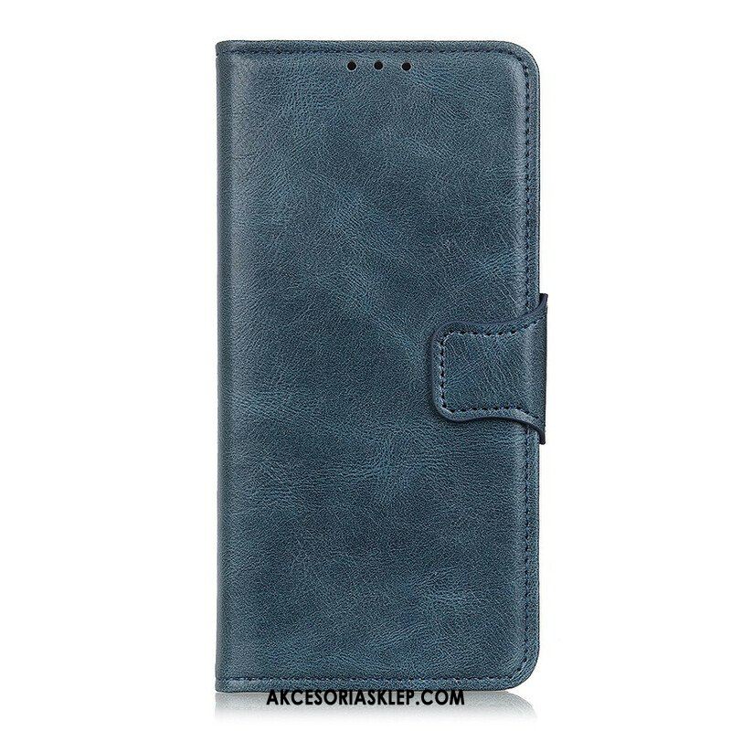 Etui Folio do Oppo A16 / A16s Dwustronne Zapięcie Z Efektem Skóry