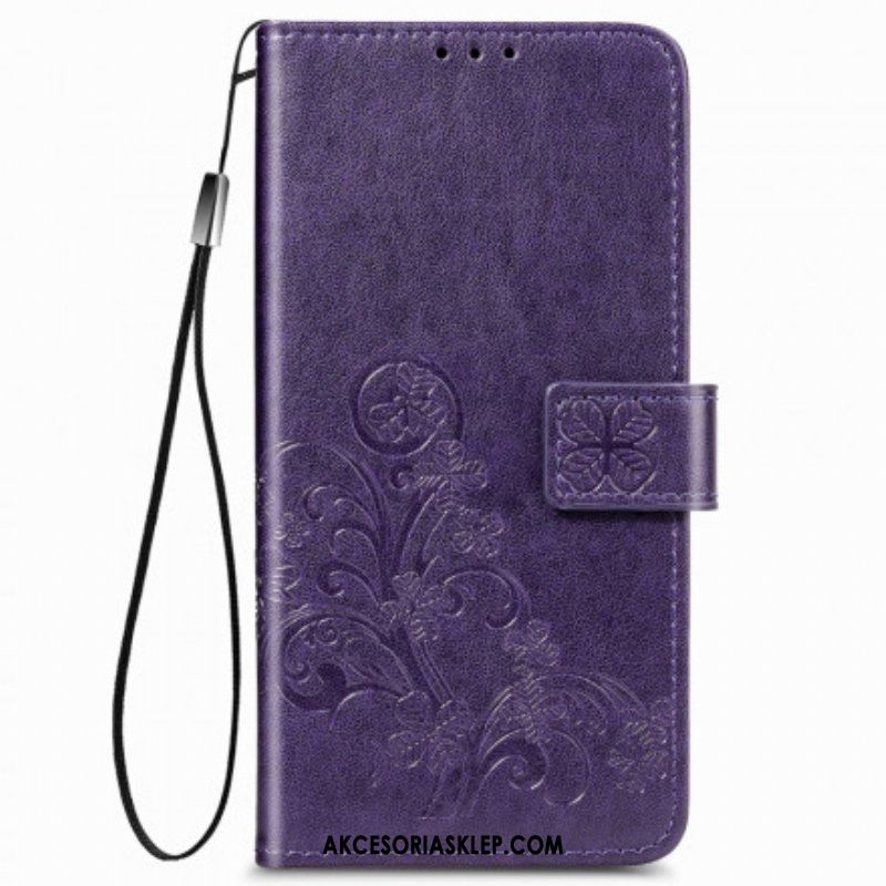 Etui Folio do Oppo A54 5G / A74 5G Czterolistna Koniczyna