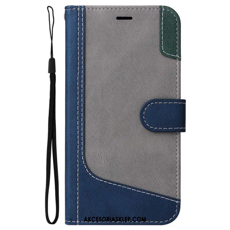 Etui Folio do Oppo A54 5G / A74 5G Dwukolorowy Z Paskiem