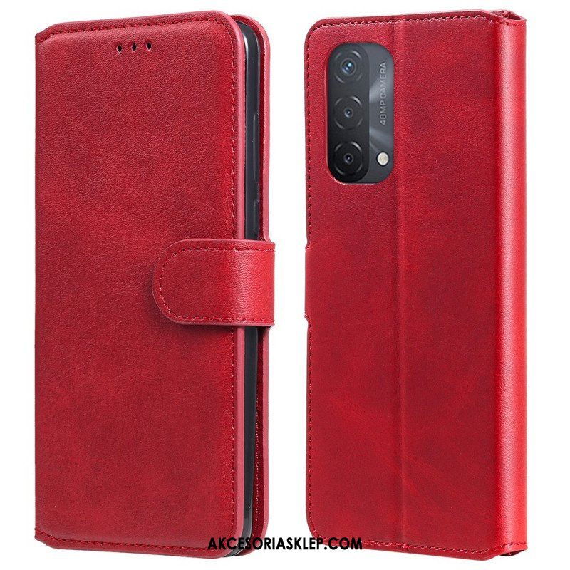 Etui Folio do Oppo A54 5G / A74 5G Efekt Skóry