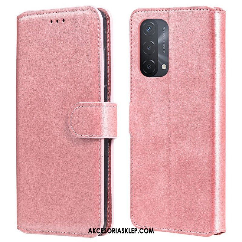 Etui Folio do Oppo A54 5G / A74 5G Efekt Skóry