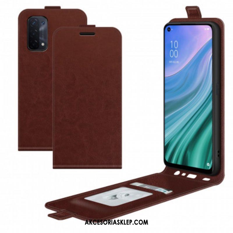 Etui Folio do Oppo A54 5G / A74 5G Skórzany Futerał Pionowa Klapa Z Efektem Skóry