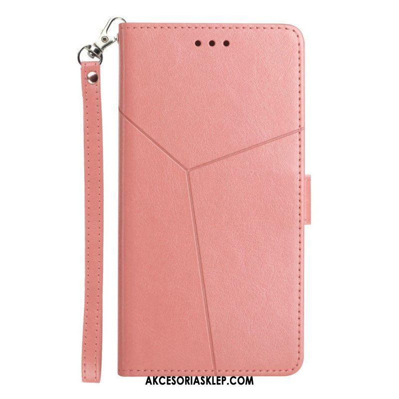 Etui Folio do Oppo A54 5G / A74 5G z Łańcuch Projekt Z Paskami Y