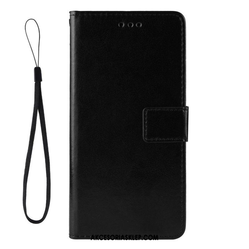 Etui Folio do Oppo A74 4G Błyszcząca Sztuczna Skóra