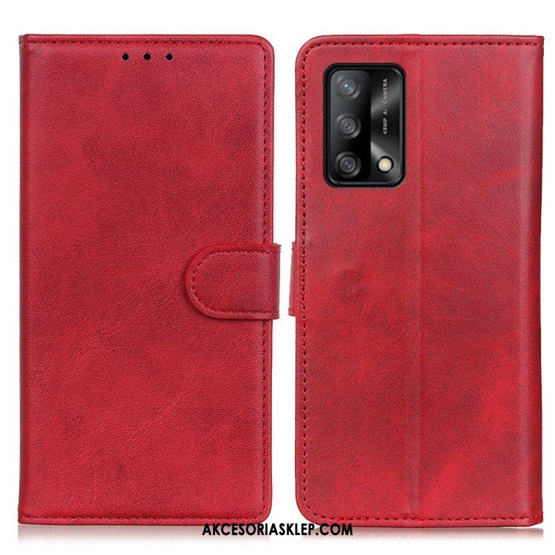 Etui Folio do Oppo A74 4G Efekt Matowej Skóry W Stylu Retro