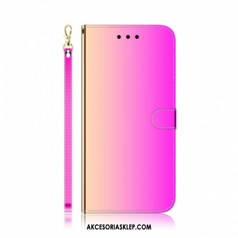 Etui Folio do Oppo A94 5G Osłona Lusterka Ze Sztucznej Skóry