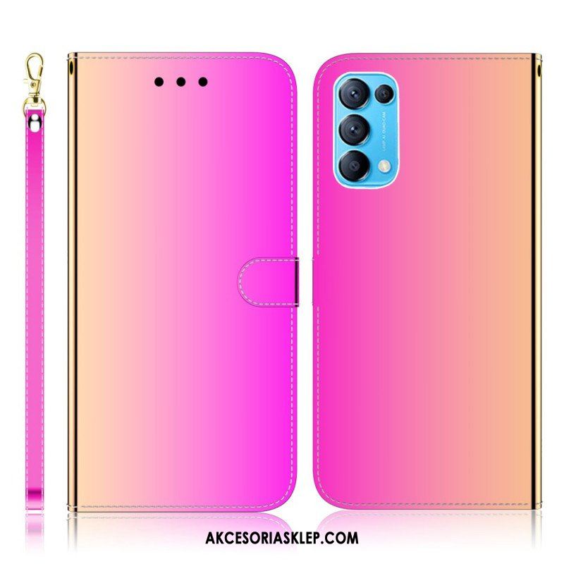 Etui Folio do Oppo Find X3 Lite Osłona Lusterka Ze Sztucznej Skóry