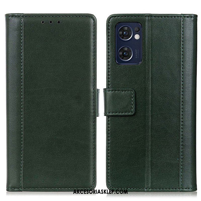 Etui Folio do Oppo Find X5 Lite Kolorowa Wersja Skóry Dwoinowej