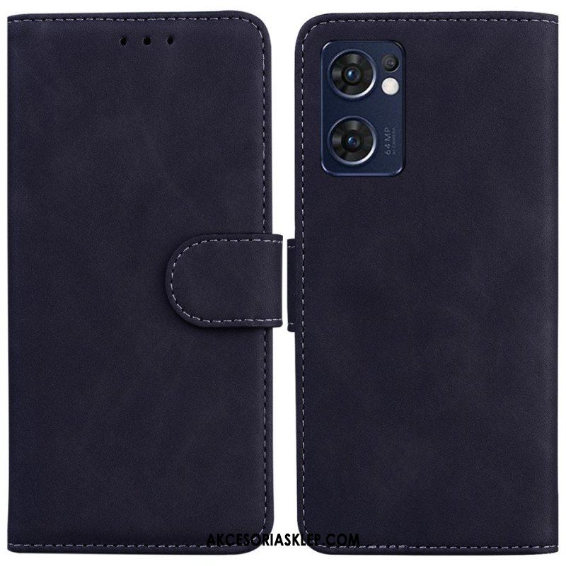 Etui Folio do Oppo Find X5 Lite Monochromatyczny Efekt Skóry