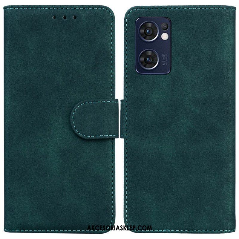 Etui Folio do Oppo Find X5 Lite Monochromatyczny Efekt Skóry