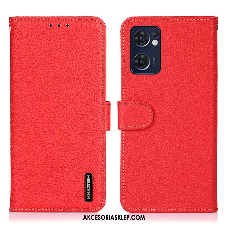 Etui Folio do Oppo Find X5 Lite Oryginalna Skóra Khazneh Litchi