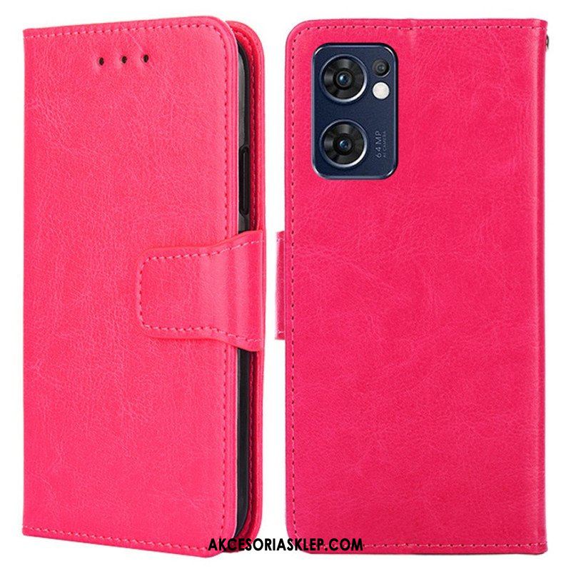 Etui Folio do Oppo Find X5 Lite Skórzany Futerał Kolorowa Klapka Magnetyczna