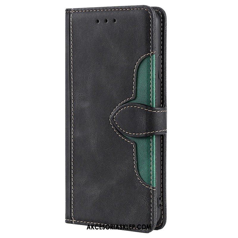 Etui Folio do Oppo Find X5 Pro Dwukolorowa Stylowa Sztuczna Skóra