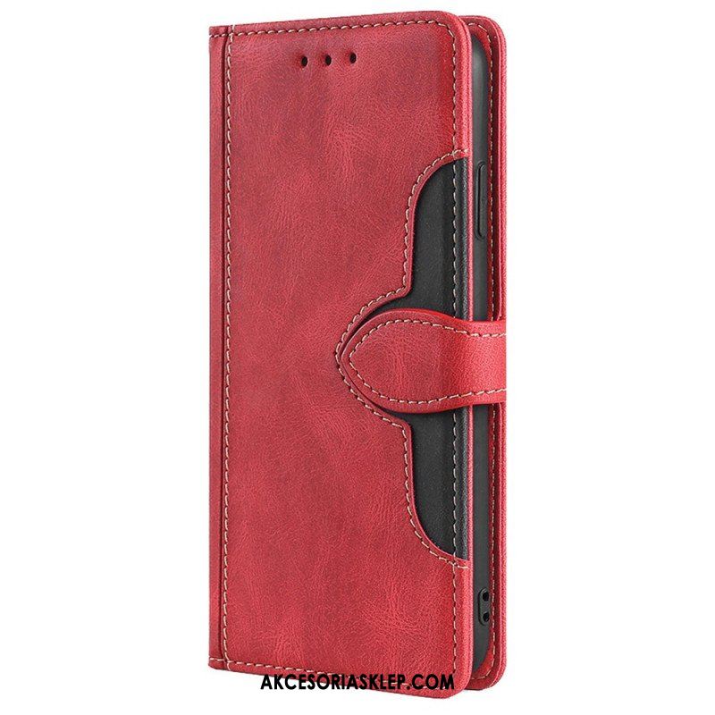 Etui Folio do Oppo Find X5 Pro Dwukolorowa Stylowa Sztuczna Skóra