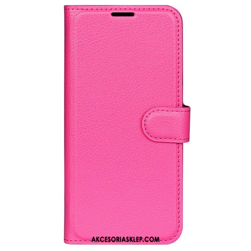 Etui Folio do Oppo Find X5 Pro Klasyczna Sztuczna Skóra Liczi