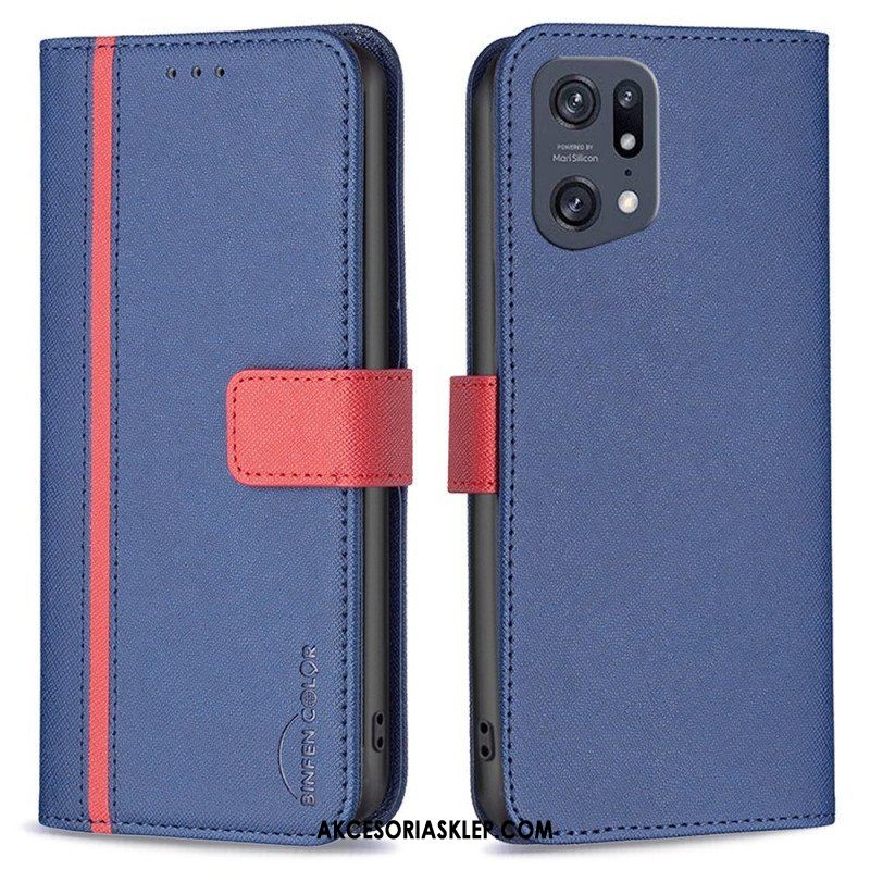 Etui Folio do Oppo Find X5 Pro Tetxuré Binfen Color Ze Sztucznej Skóry