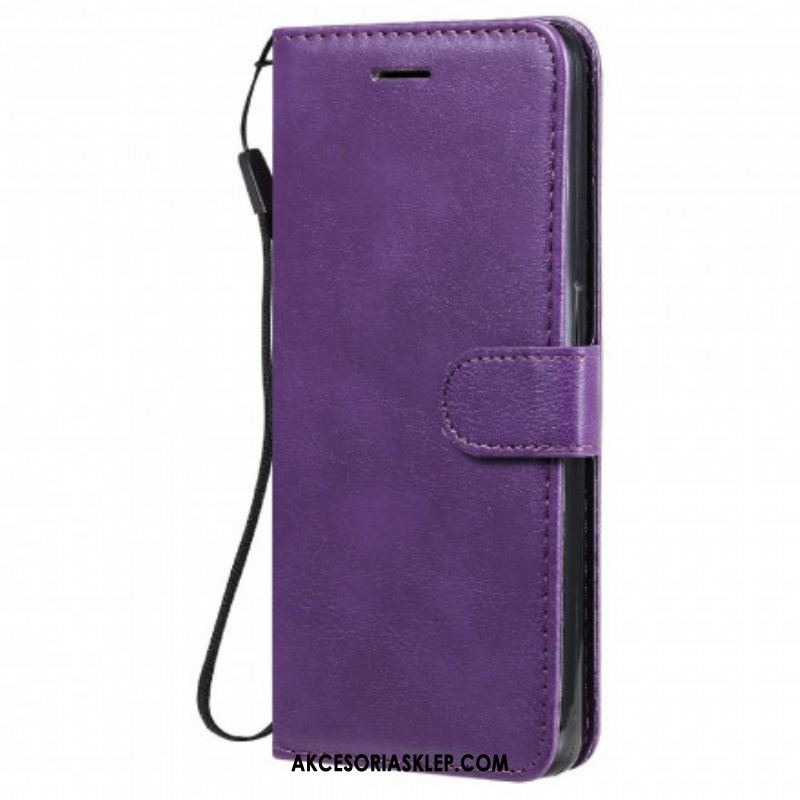 Etui Folio do Oppo Reno 6 5G z Łańcuch Solid Color Series Strappy