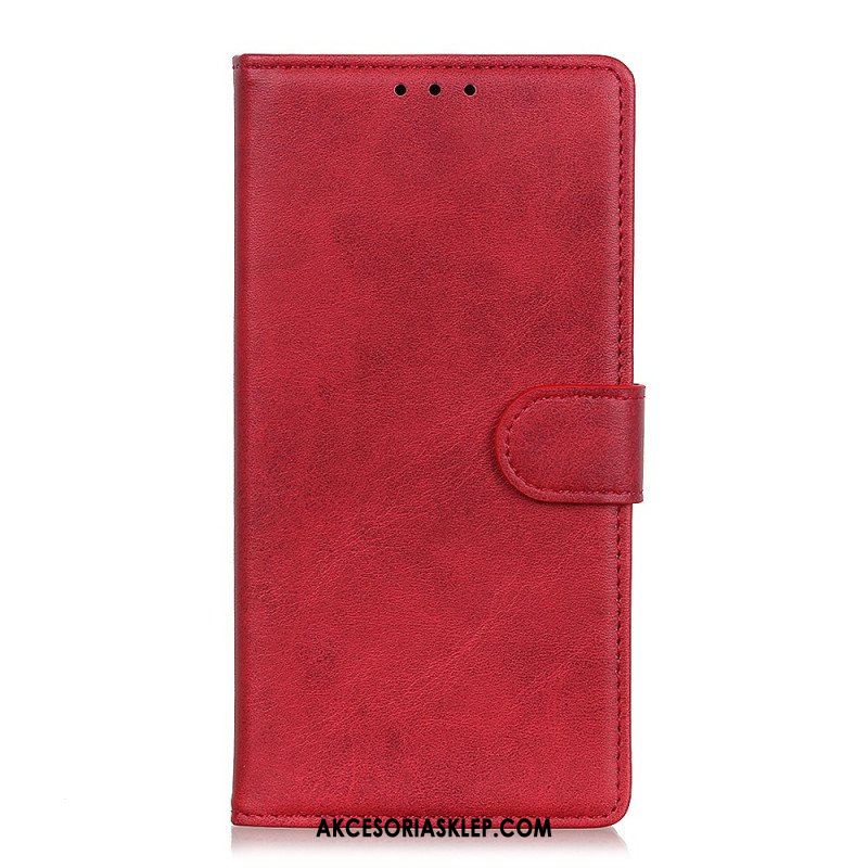 Etui Folio do Oppo Reno 8 Lite Styl Matowej Skóry