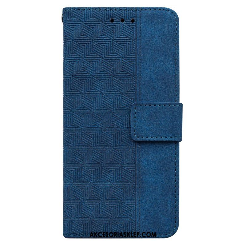 Etui Folio do Oppo Reno 8 Lite z Łańcuch Pasiasty Wzór