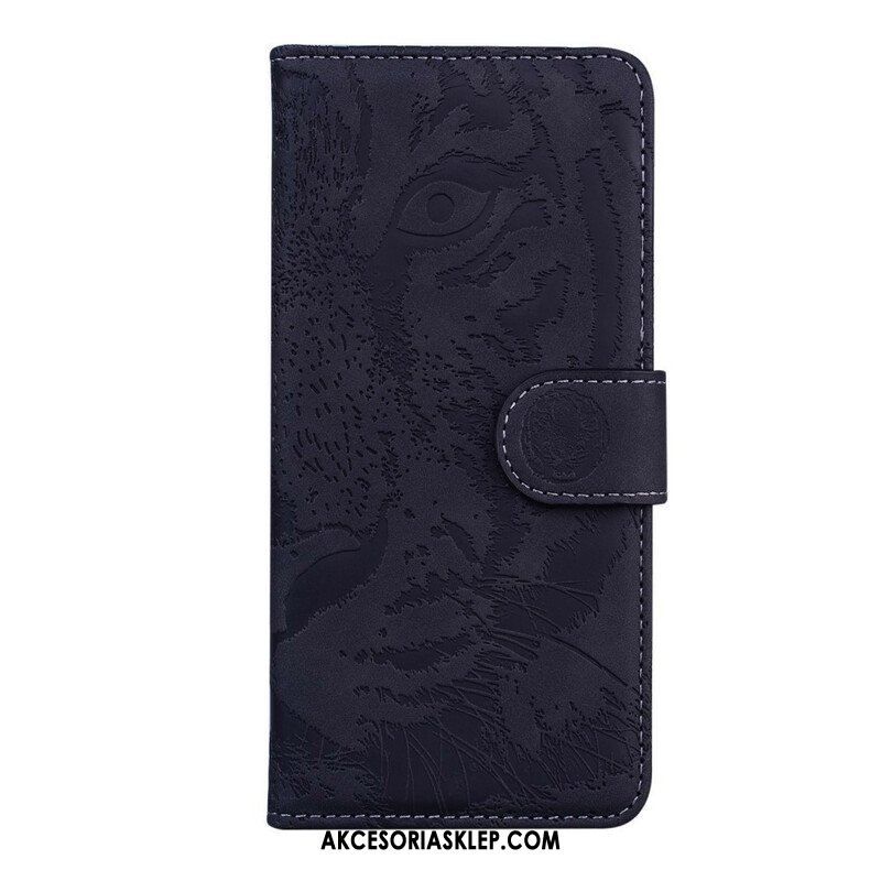 Etui Folio do Poco M3 Pro 5G Nadruk Twarzy Tygrysa