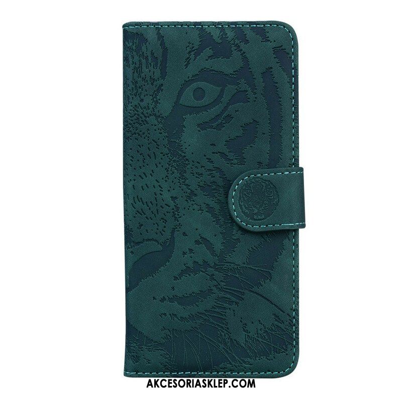 Etui Folio do Poco M3 Pro 5G Nadruk Twarzy Tygrysa