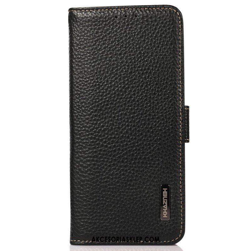 Etui Folio do Poco M4 Pro 5G Skóra Liczi Khazneh Rfid