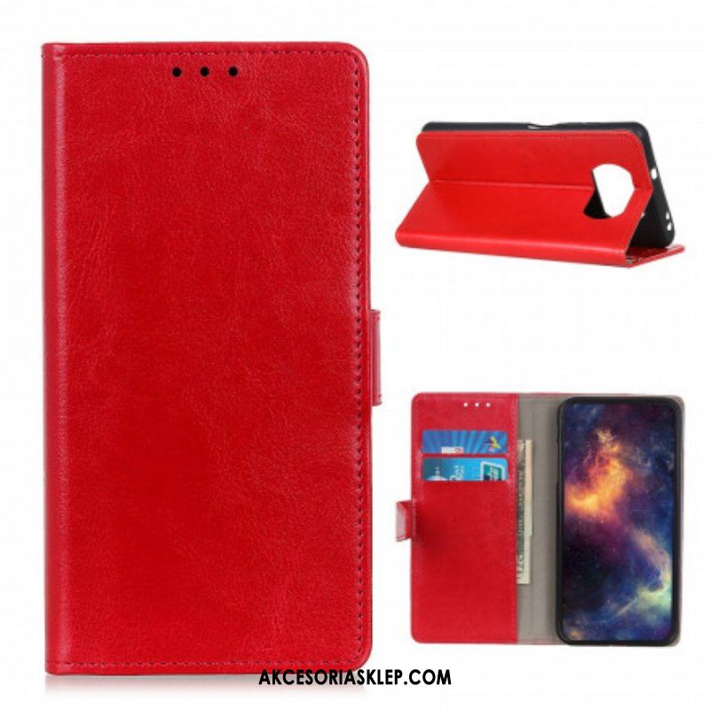 Etui Folio do Poco X3 / X3 Pro / X3 NFC Prosty Efekt Błyszczącej Skóry