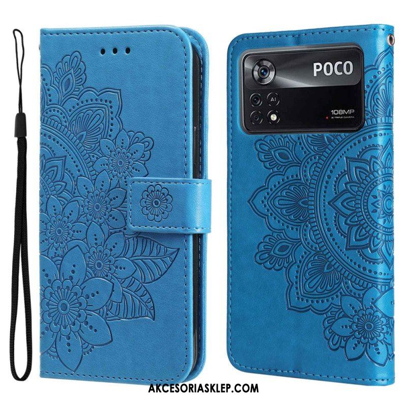 Etui Folio do Poco X4 Pro 5G z Łańcuch Paskowata Mandala