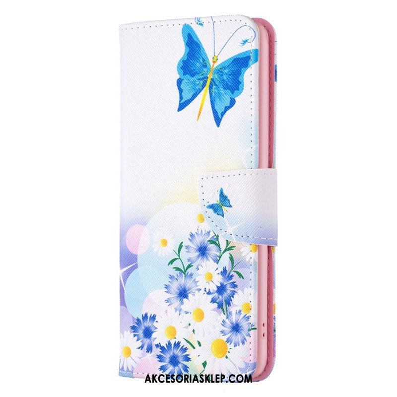 Etui Folio do Poco X5 5G Akwarela Motyle