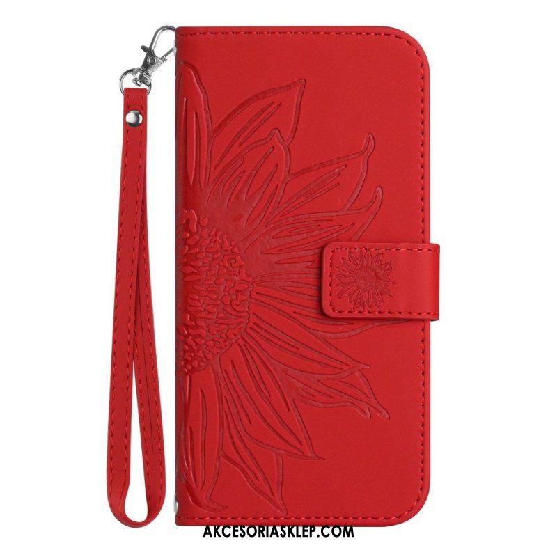 Etui Folio do Poco X5 5G Kwiat Z Smyczem