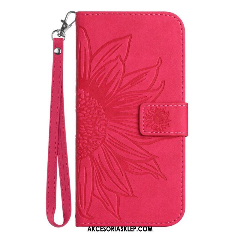 Etui Folio do Poco X5 5G Kwiat Z Smyczem