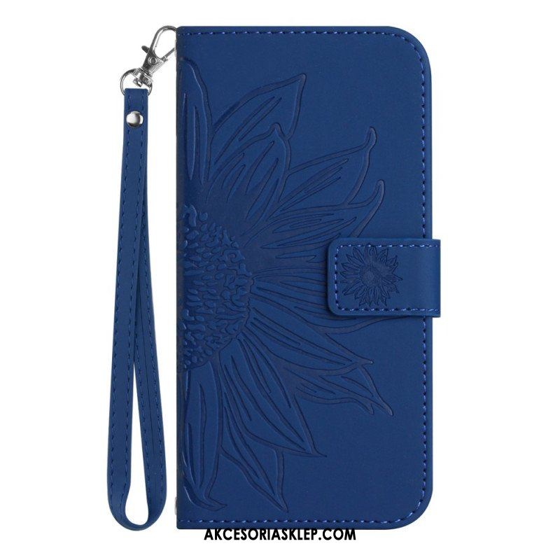 Etui Folio do Poco X5 5G Kwiat Z Smyczem