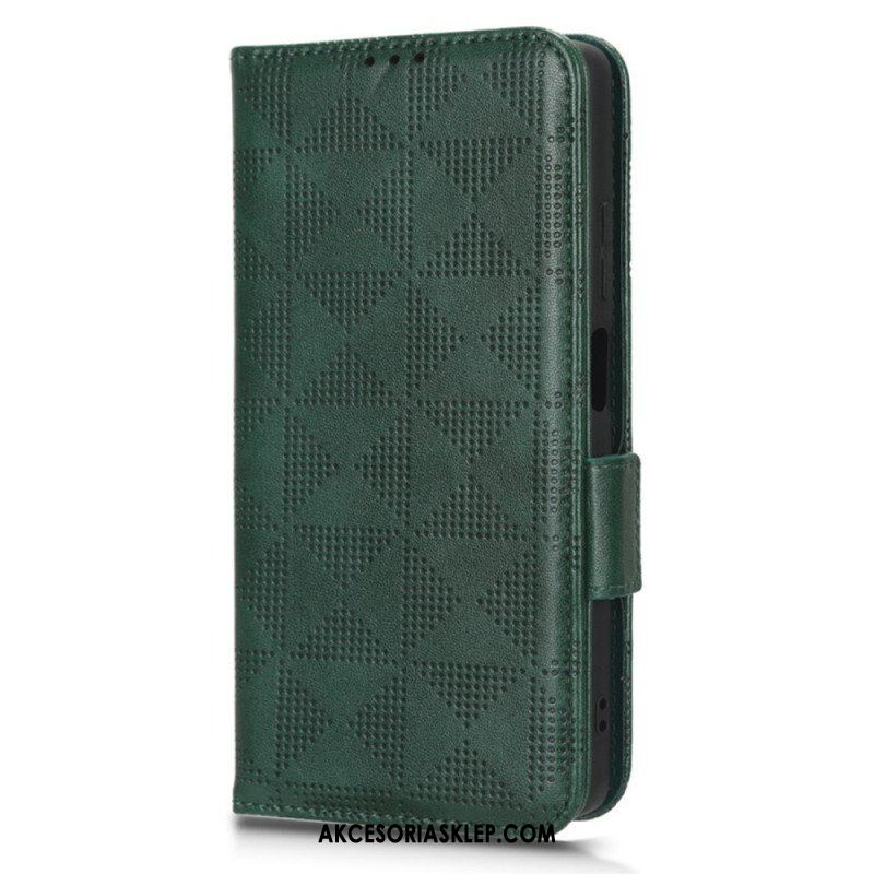 Etui Folio do Poco X5 5G Trójkąty Ze Smyczą