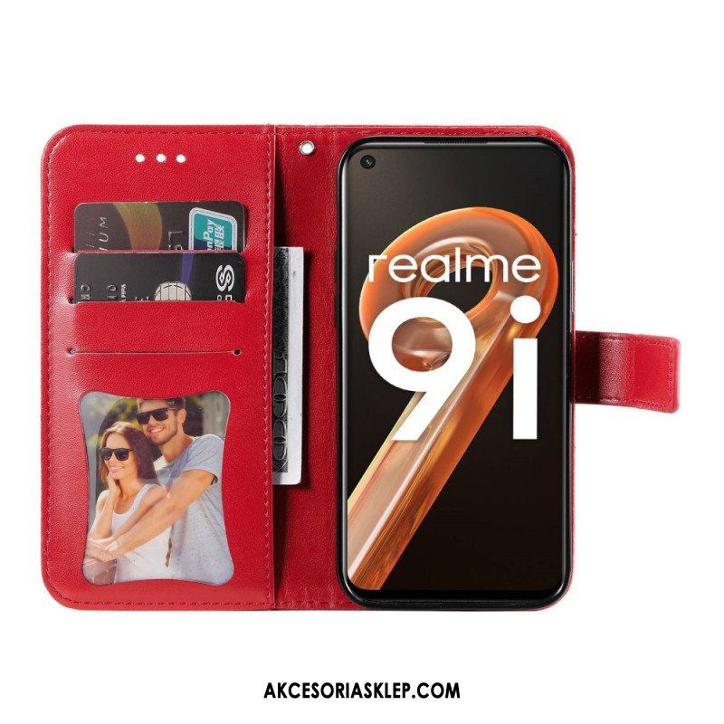 Etui Folio do Realme 9i Kwiaty Mandali