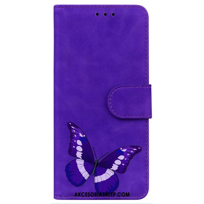 Etui Folio do Realme C31 Motyl Ze Sztucznej Skóry