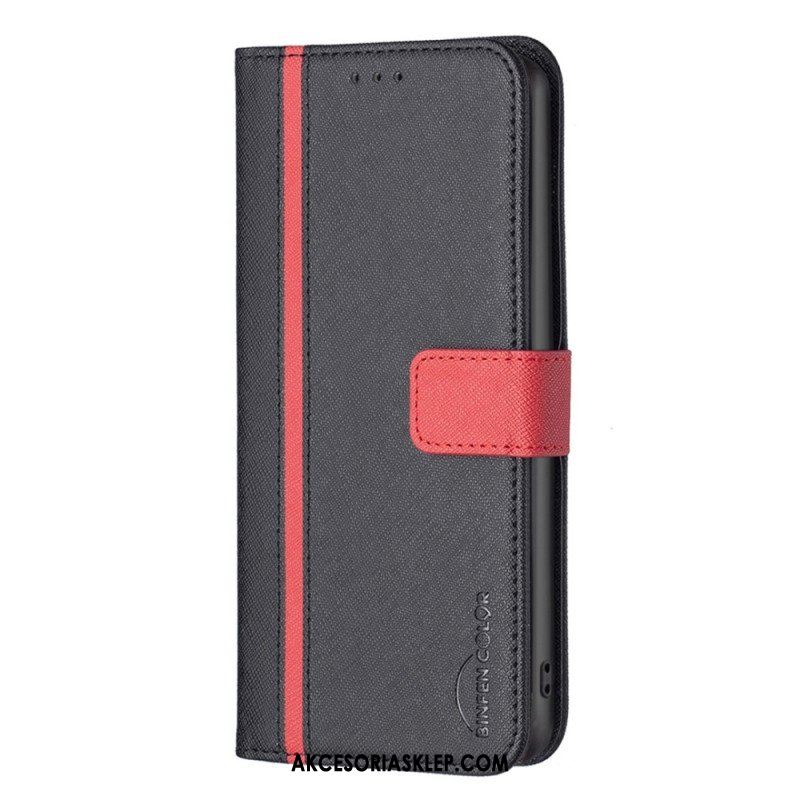 Etui Folio do Realme C35 Teksturowana Imitacja Skóry Binfen Kolor