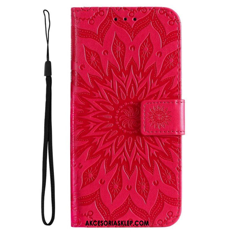 Etui Folio do Realme C35 z Łańcuch Mandala Słoneczna Na Ramiączkach