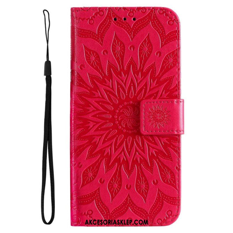 Etui Folio do Realme C35 z Łańcuch Mandala Słoneczna Na Ramiączkach