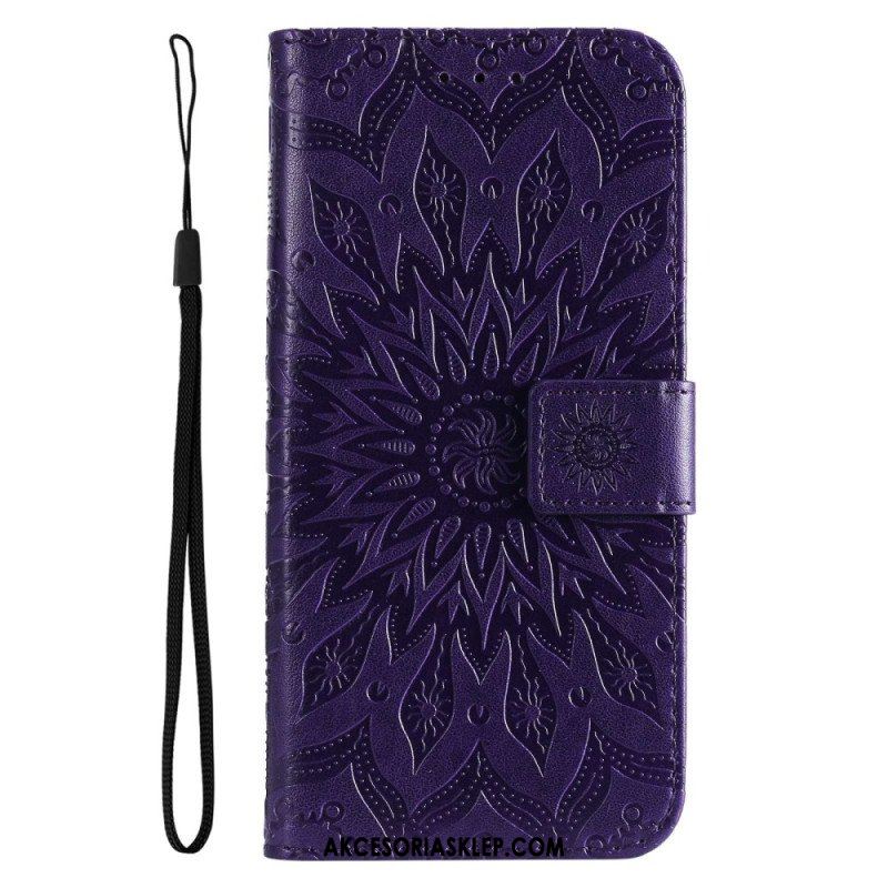 Etui Folio do Realme C35 z Łańcuch Mandala Słoneczna Na Ramiączkach