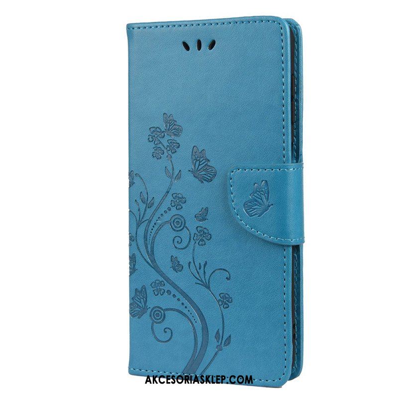 Etui Folio do Samsung Galaxy A13 5G / A04s Motyle I Kwiaty