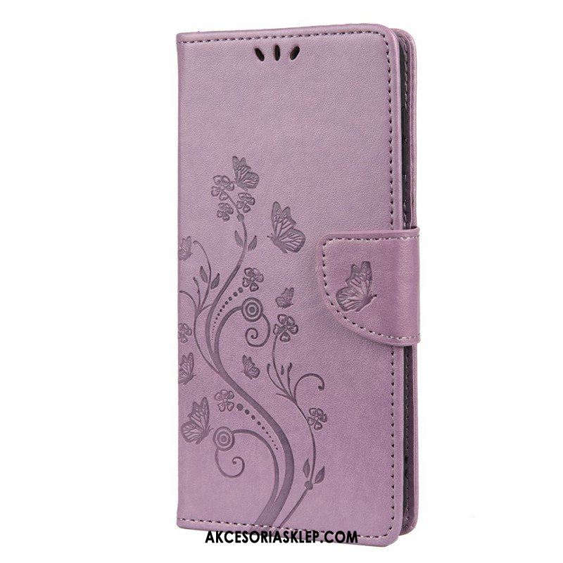 Etui Folio do Samsung Galaxy A13 5G / A04s Motyle I Kwiaty