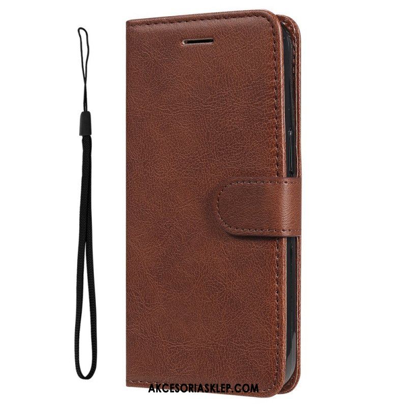 Etui Folio do Samsung Galaxy A13 5G / A04s z Łańcuch Solid Color Series Strappy